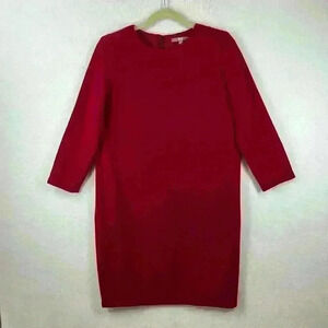 Uniqlo Women’s Dress Size Medium Red Polyester Viscose Spandex Knit Christmas